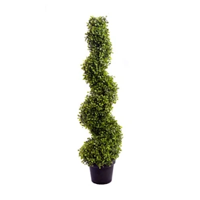 Image of Best Artificial 3ft 90cm Boxwood Buxus Topiary Spiral Tree **UV Fade Protected**