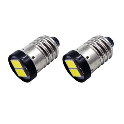 Image of Ruiandsion 2pcs 6V E10 LED Bulbs White 5630 2SMD Screw Base Mini Light Replacement Upgrade Torch Working Head Lamp Flashlight Tools