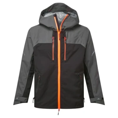 Image of Portwest EV460 Men&#039;s Waterproof Shell Rain Jacket Lightweight, Windproof and Breathable Reflective Workwear with Hood Taped Seams Metal Grey, 3X Large