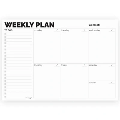 Image of Hadigu Weekly Planner Pad Tear Off 10x7 Undated Desk Notepad, Calendar Planner, To Do List Work Organizer, Schedule