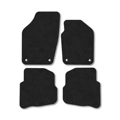 Image of Car Mats Compatible with Seat Ibiza (2006 2008) Tailored Fit Black Carpet Floor Set Accessory Custom 4 Pieces Anti Slip Backing &amp; Binding Trim Edge