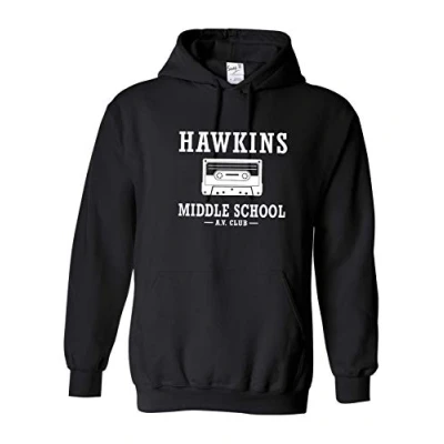 Image of Inspired Stranger Hawkins Middle School Things Printed Hoodie Black