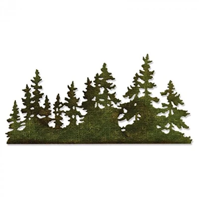 Image of Sizzix Thinlits Die Tree Line by Tim Holtz, Metal Multi Colour, 19.1 x 14.4 0.4 cm