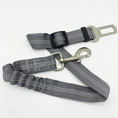 Image of Anti Shock Bungee Universal Seatbelt For Dogs Pets Car Travel Dog Accessories Adjustable Elastic Strap Safety Harness Restraint Lead (Grey)