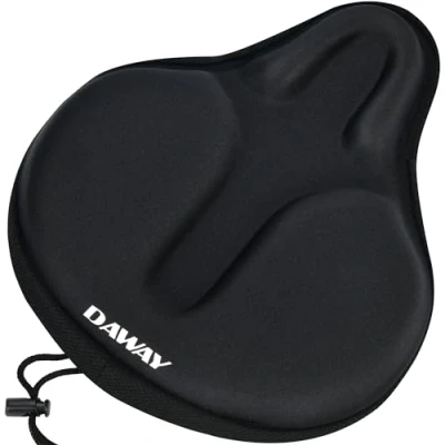 Image of DAWAY C6 Large Comfortable Exercise Bike Seat Cover Wide Soft Foam &amp; Gel Padded Bicycle Saddle Cushion for Women Men Seniors, Fits Peloton, Stationary, Cruiser Bikes, Indoor Outdoor Cycling
