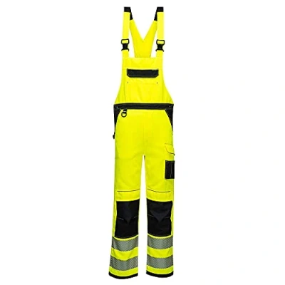Image of Portwest PW3 Hi Vis Bib and Brace, Size: XXXL, Colour: Yellow/Black, PW344YBRXXXL
