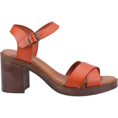 Image of Hush Puppies Women&#039;s Georgia Ladies Heeled Sandals, Orange, 5 UK