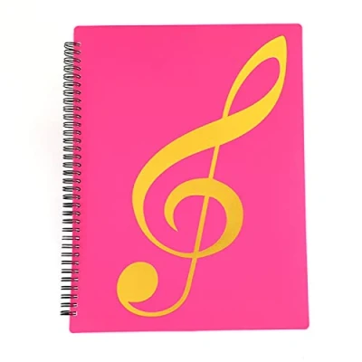 Image of Sheet Music Folders Spiral Bound Band Folder 20 Sleeves 40 Pages Waterproof File Office Supplies for Musicians