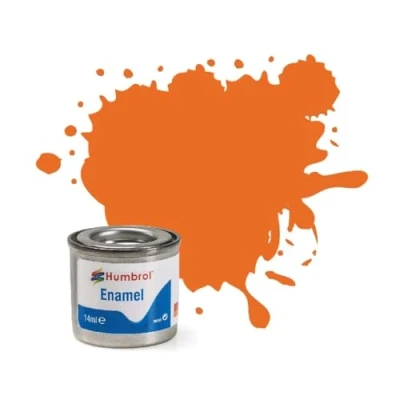 Image of Humbrol Model Paint AA0046 No 46 Orange Matt Tinlet 1 (14ml), Enamel Paints for Models, Plastic, Metal, Wood, Glass, Ceramics, and More, Touch Up Hobby Tin Craft Kits