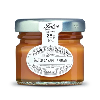 Image of Wilkin &amp; Sons Tiptree Salted Caramel Spread, Large Case / 72 Pack of 28g Mini Glass Jar Portion Pots