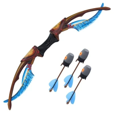 Image of Zing Avatar Ceremonial Bow Pack 1 and 3 Zonic Whistle Arrows, Officially Licensed Role Play Bow, Shoots Safe Arrows over 160ft, Long Range Outdoor Play, Age 14 Up