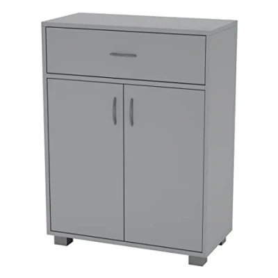 Image of URBNLIVING Wooden Free Standing Cabinet With Side Corner Cabinets (Grey, Freestanding Cabinet)