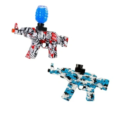 Image of SDMAX Electric Gel Splatter Ball Water Bead Blaster Automatic Toy Gun, Gun with Bottle, Safety Glasses, Battery, and USB Cable For Kids, Assorted Color