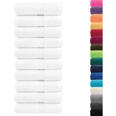 Image of vidaXL Premium Guest Towels SOLUND 10pcs White 30x50cm 600gsm