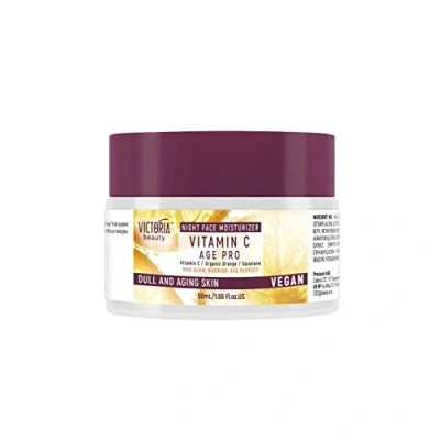 Image of Victoria Beauty Age Pro Night Face Moisturiser with Vitamin C, Squalane, Orange, and Pineapple, 50ml