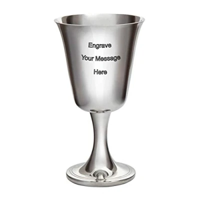 Image of Wentworth Pewter Large Bell Goblet, Wine Glass, Engraved Free, New, Boxed, Gift,Pewter