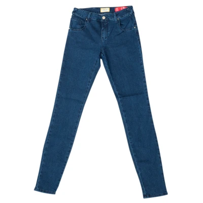 Image of Met Womens Long denim pants with skinny cut hems 10DB50154 woman Blue Cotton Size 24 (Waist)