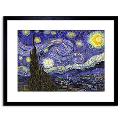 Image of Wee Blue Coo Vincent Van Gogh Starry Night Old Master Framed Wall Art Print