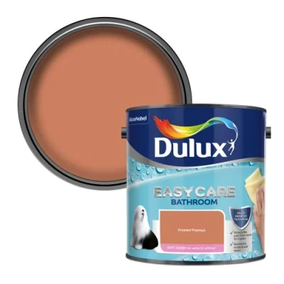 Image of Dulux Easycare bathroom Soft Sheen Paint Frosted Papaya 2.5L