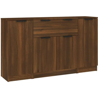Image of vidaXL Sideboards 3 pcs Brown Oak Engineered Wood