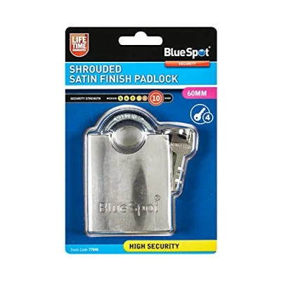 Image of Blue Spot Tools 77046 60mm Shrouded Satin Finish Padlock