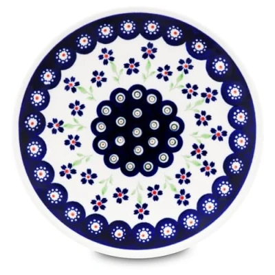 Image of Bunzlauer keramik Plate Diameter 19.5 cm Flat Breakfast Plate, Dinner Cake (Decor 912)