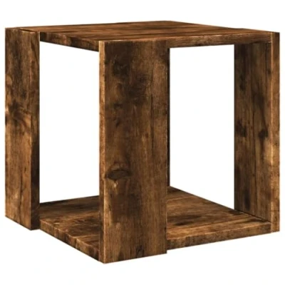 Image of vidaXL Coffee Table End Accent Side Smoked Oak Engineered Wood Storage Space 32 x 30 cm Living Room