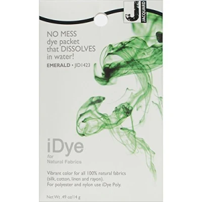 Image of Jacquard iDYE Fabric Dye Emerald for Natural Fibre Textiles 14g No Mess Packet