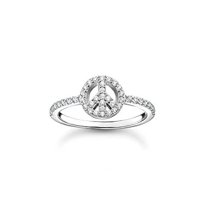 Image of THOMAS SABO Ring Peace with stones 925 Sterling Silver TR2373 051 14 48