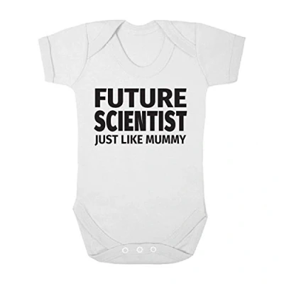 Image of Future Scientist Just Like Mummy Cute Boys and Girls Baby Vest Bodysuit (0 3 Months, White)