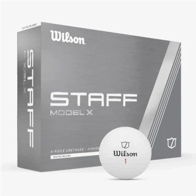 Image of Wilson Staff Golf Balls, Model X, Four Piece High Spin Ball, 12 Urethane, White