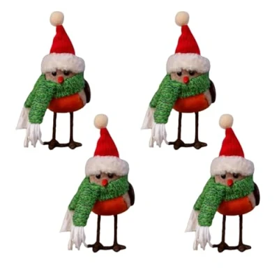 Image of Marco Paul christmas decorations robin tree Decoration xmas ornaments baubles character hanging decor (4 Pack)