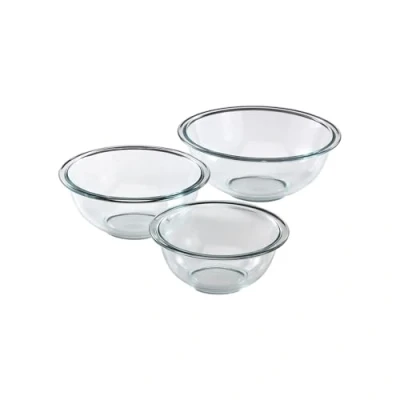 Image of Pyrex Prepware 3 Piece Glass Mixing Bowl Set
