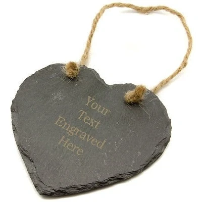 Image of County Engraving Personalised Slate Heart with Laser Engraved Text
