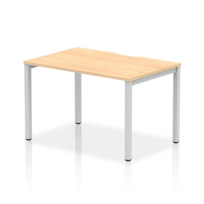 Image of Evolve Single Silver Frame Bench Desk 1200 Maple BE139