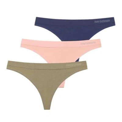 Image of New Balance Women&#039;s Ultra Comfort Performance Seamless Thong (3 Pack), Pink Haze/Natural Indigo/True Camo, Medium, Medium