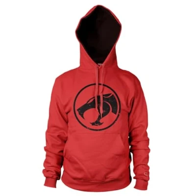 Image of Thundercats Officially Licensed Washed Logo Hoodie (Red), Large