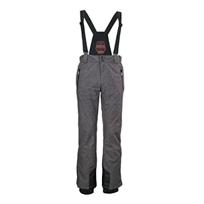 Image of Killtec KSW 146 MN Ski PNTS Men&#039;s Trousers with Removable Straps, Edge Protection and Snow Guard, Anthracite Melange, L, 38718 000