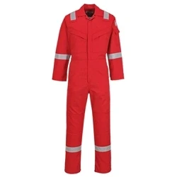 Image of Portwest FR50 Men&#039;s Reflective Flame Resistant FR Anti Static Coverall Arc Proof Overalls 350g Red, M