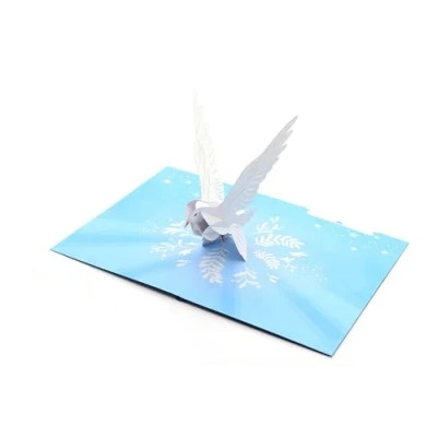 Image of 3D Pop Up White Dove Card Handmade Birthday Card, Greetings Peace, Get Well Soon, Christening, Wedding, Ordination, Sympathy, First Communion