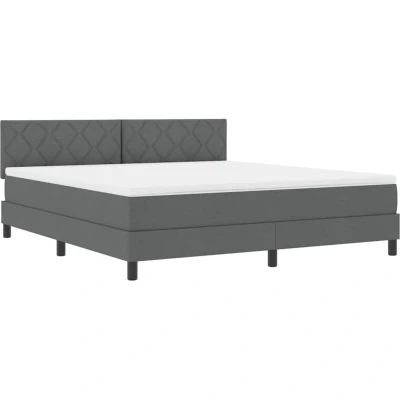 Image of Box Spring Bed with Mattress Dark Grey 180x200 cm Fabric Vidaxl