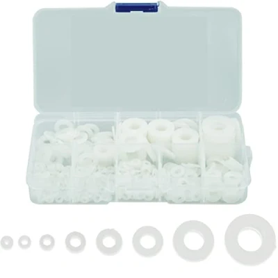 Image of 500 Pcs Nylon Washers, Flat Round Plastic Spacers Assorted Washer Gaskets Seals for Screws Bolts White, 5 20mm, M2/M2.5/M3/M4/M5/M6/M8/M10