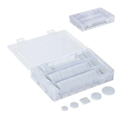 Image of Relaxdays Felt Glides Self, Set of 272, Round &amp; Square Furniture Slides, Scratch Protection, Adhesive, White, 0.2 x 2.8 cm