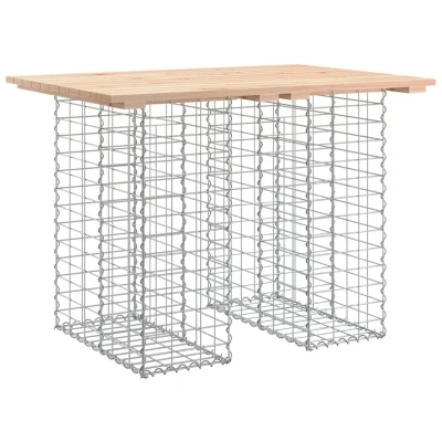 Image of vidaXL Garden Bench Gabion Design 100x70x72 cm Solid Wood Pine