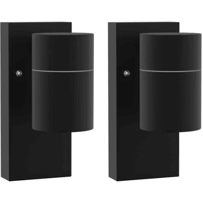 Image of Outdoor Wall Lights 2 pcs Black Stainless Steel IP44 Vidaxl