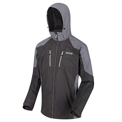 Image of Regatta Men&#039;s Calderdale Iii Technical Jacket Waterproof and Breathable Lined Mesh with Fixed Adjustable Hood Shell Jackets