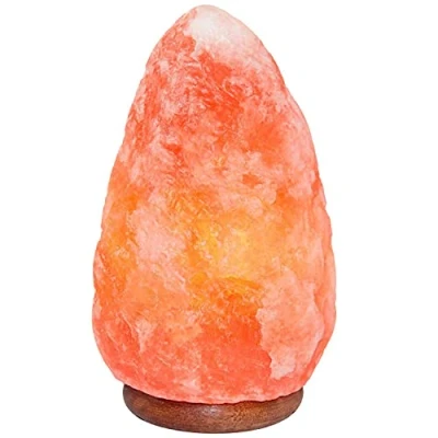 Image of 3 5 KG Salt Lamp Premium 100% Natural Himalayan Hand Crafted Wooden Base Pink Bedside Rock Night Light Crystal