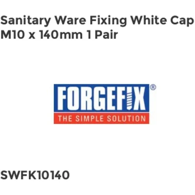 Image of Forgefix Sanitary Ware Fixing White Cap M10 x 140mm 1 Pair FORSW10140