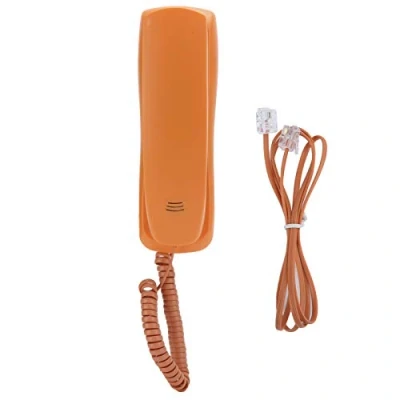 Image of Estink Wired Desk Phone,Wall Mounted Phone,Portable Thin Phone,Exquisite Workmanship,Abs Retro Landline Phone, Suitable For Home, Office, Company, Hotel (Orange