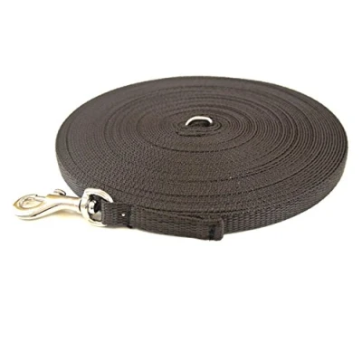 Image of Puppy Training Lead Small Dog Recall Obedience Leash 30ft (9m) in 13mm Strong Webbing (Brown)